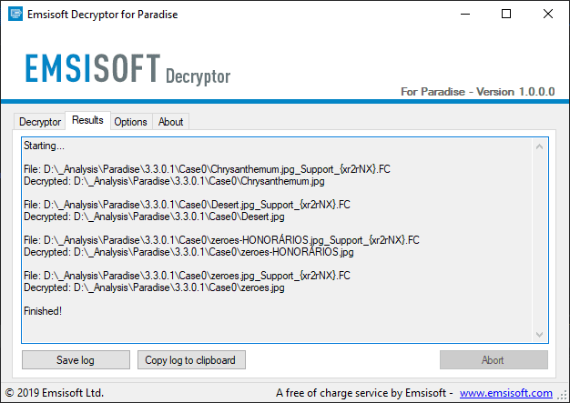 Ransomware Decryptor paradise