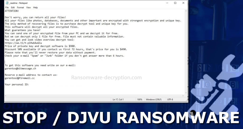 STOP Djvu Ransomware Encryption and Decryption